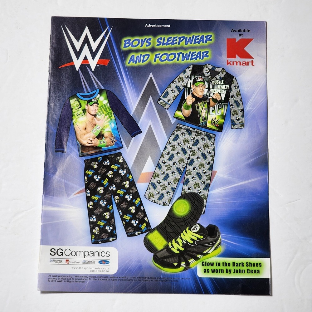 WWE Kmart John Cena Boys Sleepwear Footwear Print Ad 2014 Original 8x10.5